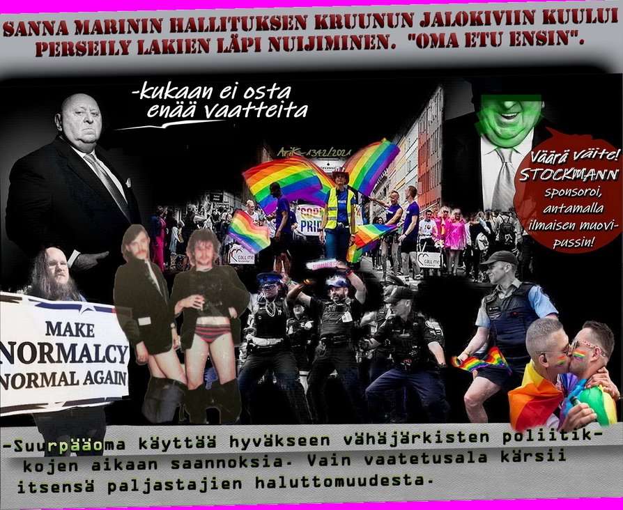 Pride, Homot, Lesbot. Pedofiilit, Pekka Haavisto, Persereikä