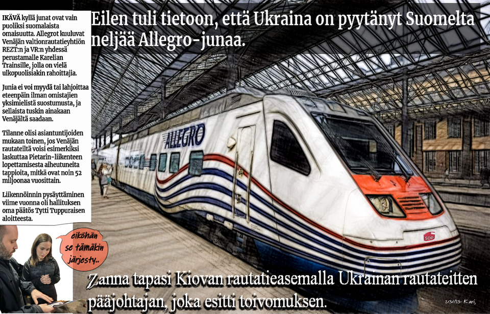 Allegro, Sanna Marin, Annetaan junat Ukrainalle, Venäjä omistaa puolet junista, hullu lupaus