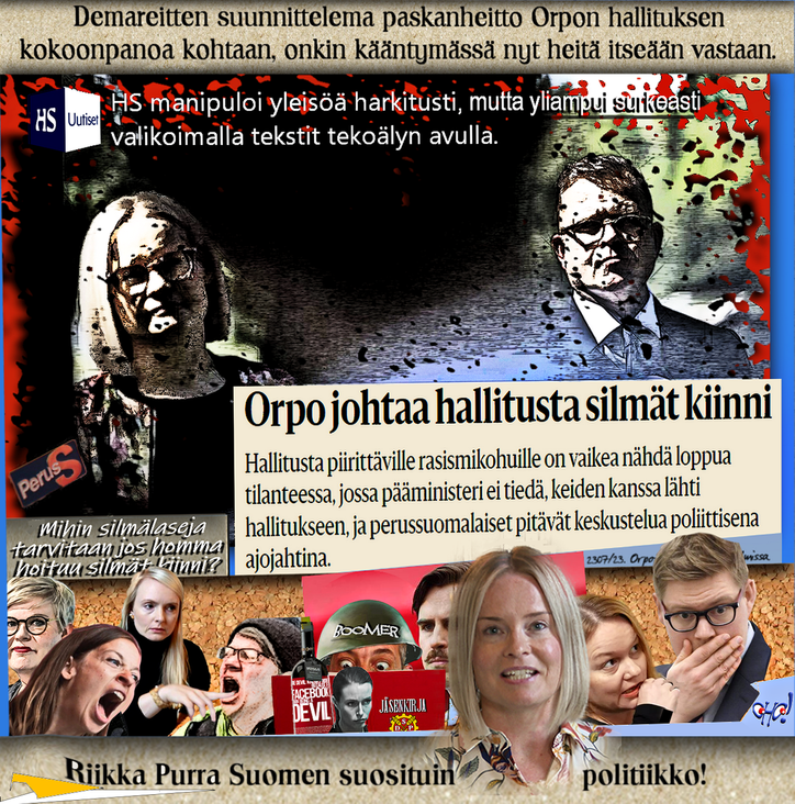 Riikka Purra-Noitavaino-Petteri Orpon hallitus-Suomen suosituin politiikko-PERSUT