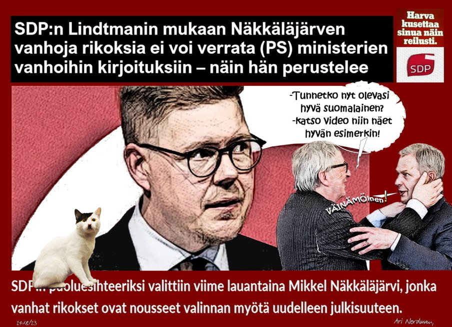 SDP-Puoluesihteeri-Lindman-Niinistö-Natsit-Kissa sota