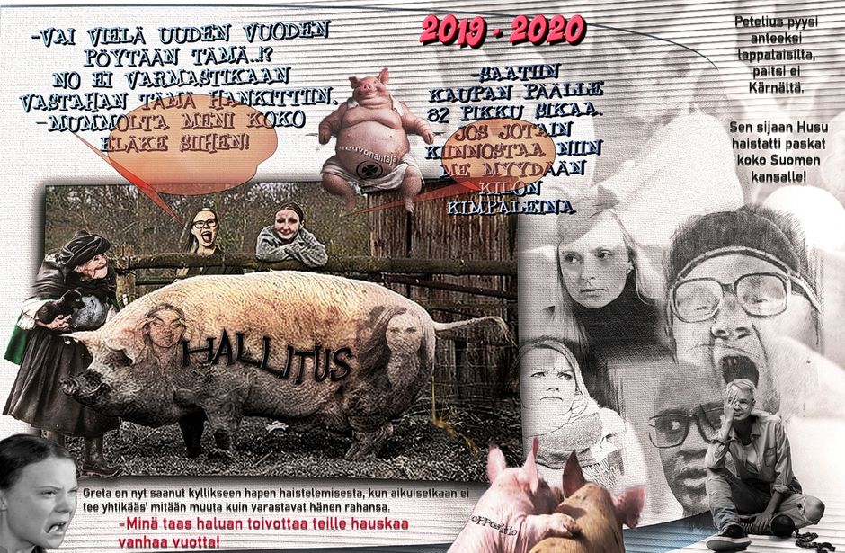
Tällä kertaa ei nojata siihen koronaan, se on liian helppo 
aina vedota siihen. Ajatellaan reaalisesti, mitä nämä hallituksessa istuvat
työharjoittelijat todella ovat saaneet aikaan?

Minusta ainakin näyttää siltä, että kantasuomalaisen yhteiskunnan rakentaminen
on tarkoituksellisesti lopetettu, etenkin Ohisalon toiminnan, ja hänen koston himoisten möläytystenkin perusteella, ei ämmä taida olla edes suomalainen.

Teidän robotti pääministeriinkin olisi tarpeellista vaihtaa viimeinkin se vioittunut kovalevy, koska käsitys matematiikasta on tyystin vekottimesta kadonnut, eikä tuon toljotus muutenkaan kalaa kummempaa edes muistuta. 

Kiitänkin jonkinlaista ylintä voimaa siitä, ettei minun tarvitse kitua mokoman EU yhteisön kantapään alla.
